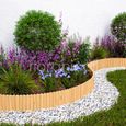 Floranica Rollborder Bordure de parterre bois de pin 200 cm Nature Hauteur 10 cm Clôture flexible Bordure de jardin à raccourcir-3