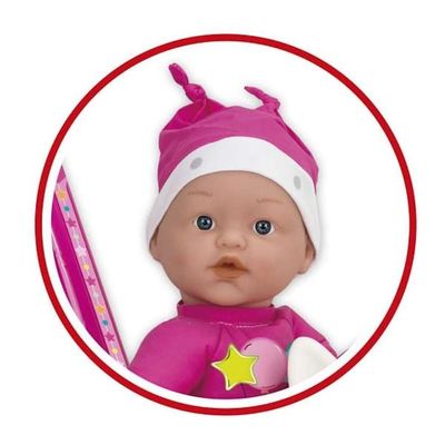 Bayer – Tenue 3 Pièces Pour Poupée 33-38 Cm – Salopette, T-shirt, Bonnet – Rose – Fermeture Velcro
