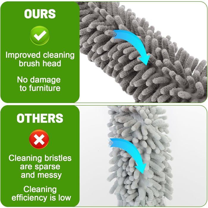 Aspirateur Télescopique Avec Tête Loup 25-210 Cm - Tige Extensible Pour Toiles D'araignée, Ventilateurs, Stores