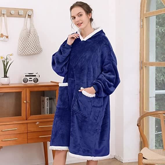 Pull Couverture Polaire Plaid Hoodie Robes de Chambre Hiver Peignoir Chaud  Unisexe Sweatshirt pour Femme Homme - couleurs multiple - Cdiscount Maison