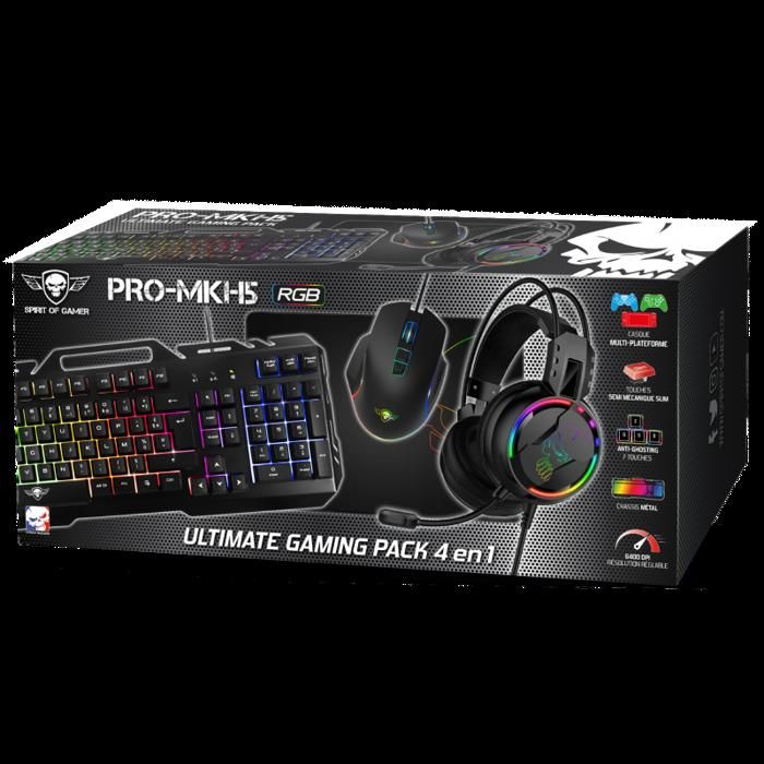 Kit Gaming 4 In 1 SPIRIT OF GAMER - Tastiera, Mouse, Cuffie E Tappetino RGB Per PC, PS4, PS5, Xbox - Foto 8