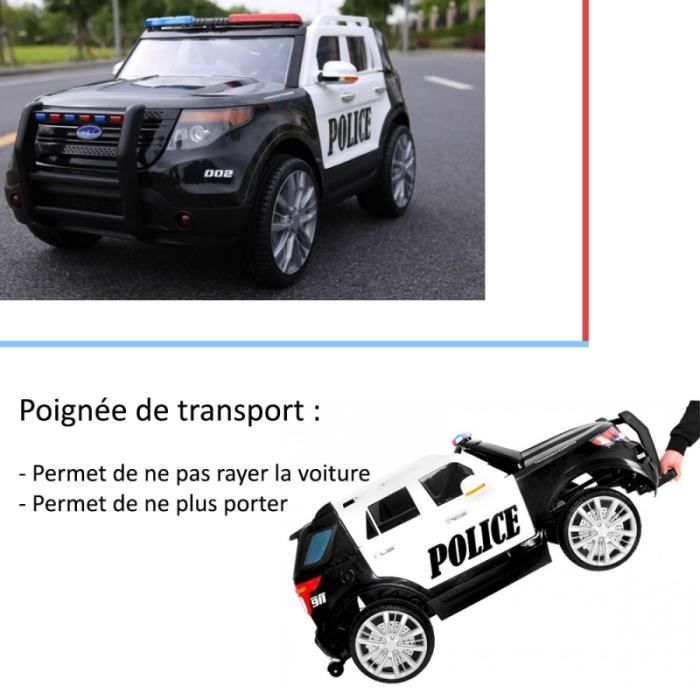 4X4 quad Voiture électrique police shérif enfant Pack luxe noir et