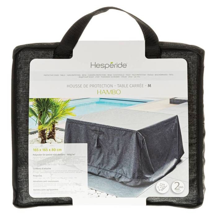 Hespéride Housse De Protection Table Carrée Hambo 165x165x80cm - Gris