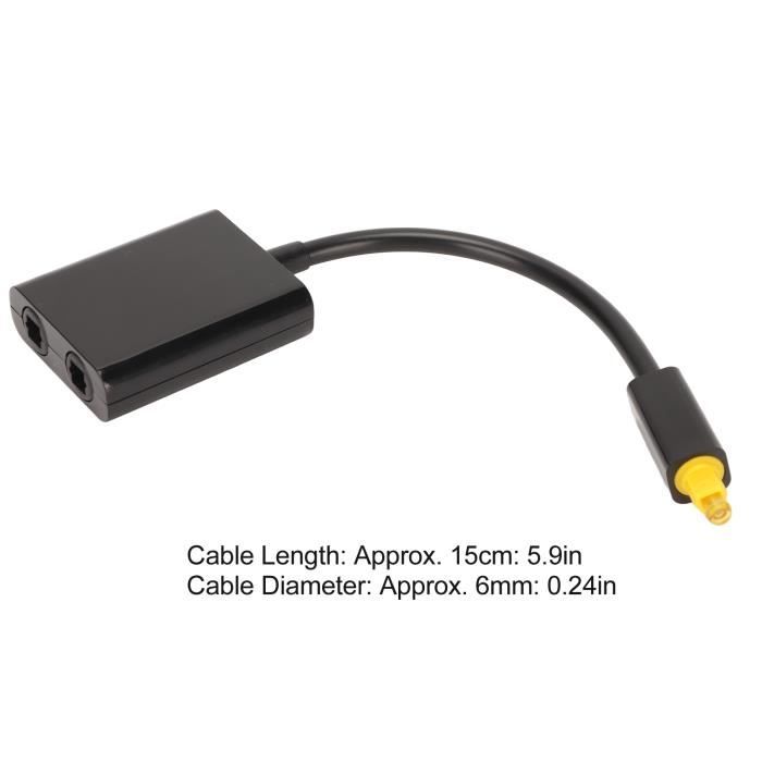Câble Optique Audio Splitter 1 en 2 sorties Répartiteur de câble