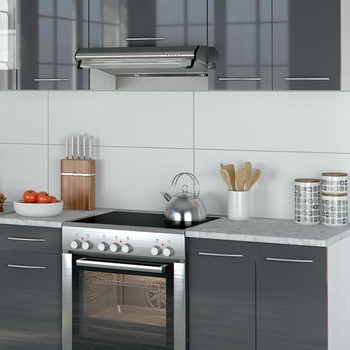 Cuisine D'Angle Raul En Kit - 240 Cm - Façades Chêne Force Doré, Corps Anthracite - Avec Plan De Travail