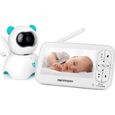 HeimVision Babyphone Bébé Moniteur Vidéo Sans Fil avec 5'' écran caméra 720P HD Caméra Surveillance Écoute Bébé Blanc-0