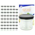 Lot de 20 couvercles pour bocaux to 66 noir pour bocal de 70 125 ou 167 ml