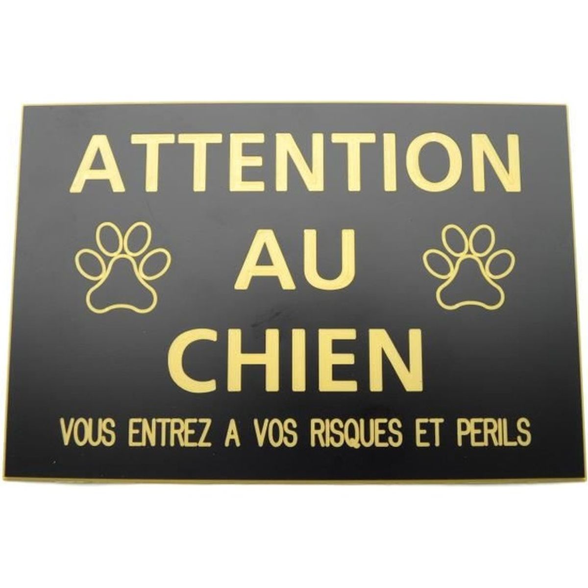 plaque gravée "ATTENTION AU CHIEN" 150 x 100 mm 