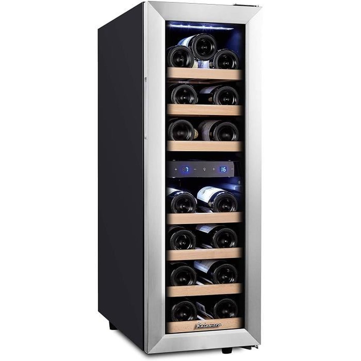 Kalamera KRC75BSSFR Cave à vin réfrigérée 2 zones 19 bouteilles ,75