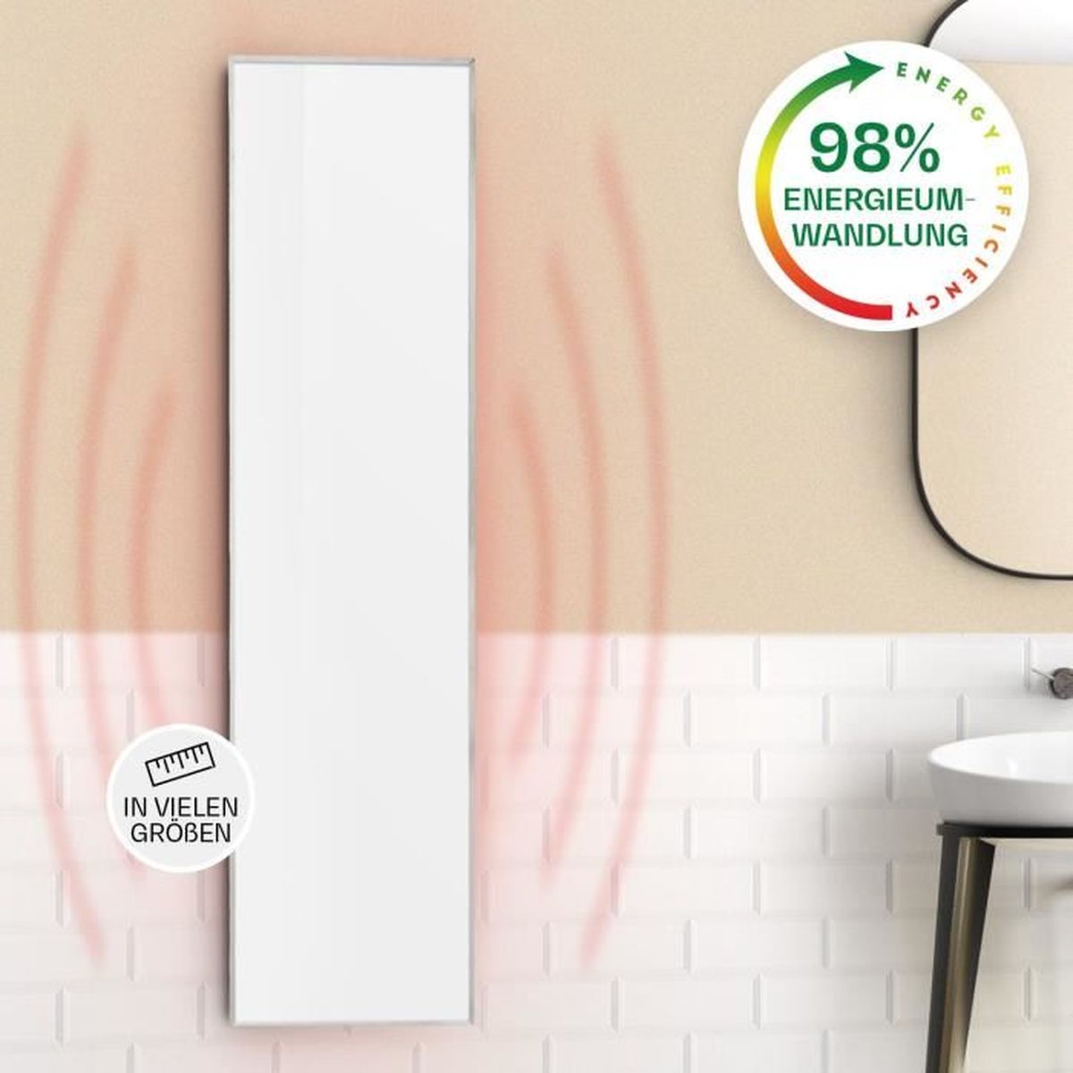 KLARSTEIN Wonderwall Smart Radiateur Electrique Extra Plat Fonction d/'arrêt Automatique Protection IP24 720W Chauffage Infrarouge Blanc Panneau Rayonnant