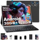 DGHRTI Tablette Tactile 10.1", Android 14, 22Go RAM+128Go ROM, 1280*800 FHD, Widevine L1, WIFI 5G, 8coeur, 8000mAh, Clavier Souris -Noir