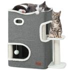 YITAHOME Maison pour Chat - Niche Chat Interieur - 58 * 35 * 63cm - Gris - Lit Chat - Cabane Chat - Arbre à Chat