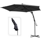 EMINZA Parasol déporté Push up rond Gris