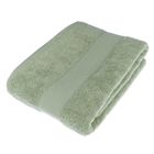 HOMESCAPES Serviette 100% Coton Vert Sauge 100 x 150 cm