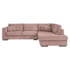 Canapé d'angle droit BELAMI XXL 6 places en velours côtelé - Vieux rose - L303 x P228 x H86cm - LOUNGITUDE