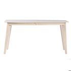 Miliboo - Table à manger extensible scandinave blanc et bois clair L150-200 cm LEENA