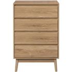 MOBILI REBECCA Commode en bois brun Rebecca Mobili - Meuble de Chambre à coucher de style Nordique - 4 Tiroirs