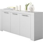 PEGANE Buffet meuble de salle à manger de 3 portes coloris Blanc Artic -144 cm (longueur) x 80 cm (Hauteur) x 42 cm (Profondeur)