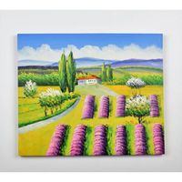 Tableau déco Provence  2 -  Peinture à l'huile  -  50 x 60 x 3 cm