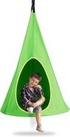 GOPLUS Tente Suspendue Enfants 100x150CM-Chaise Balançoire Hamac-avec 2 Fenêtres-Corde Réglable pour Intérieur et Extérieur Vert