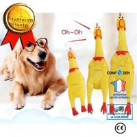 CONFO® poulet couineur chien jaune plastique jouet coq enfant resistant bruit gros interactif crie à jouer animaux compagnie domesti