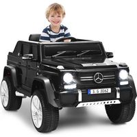 Voiture Électrique pour Enfants COSTWAY Benz G650-S - Lumières LED - Télécommande Parentale - 3 à 8 Ans - Noir