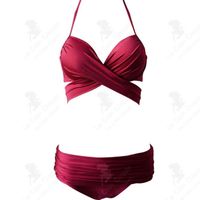 LCC® Bikini rouge sexy bretelles fines split maillot de bain source chaude maillot de bain mode simple station thermale maillot de