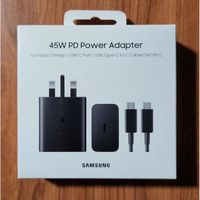 Samsung 45W USB C Mains Charger with 5 Amp Type C Cable Black UK Plug