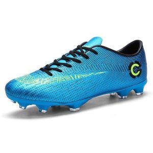 Chaussures de Football Basses pour Jeunes ECELEN – Respirantes et Antidérapantes – Crampons Longs – Bleu