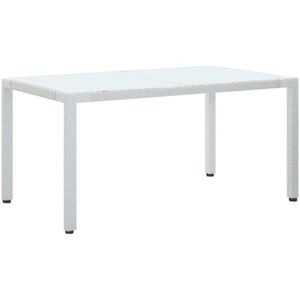 TABLE DE JARDIN  Table de Jardin Blanc 150x90x75 cm Résine Tressée A594