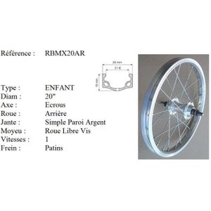 Lot de 2 Roues Avant BMX 20 pouces pour Remorque NEUF wheels pneu jantes 