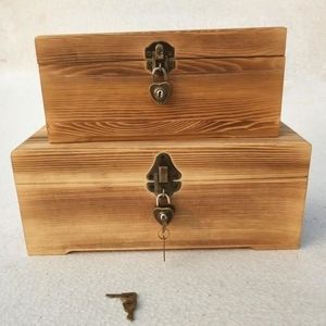 BOITE DE RANGEMENT petite taille 1pcs - Grande boîte en bois de pin r