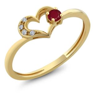 bague or jaune cœur rubis et diamant bague or jaune cœur rubis et diamant
