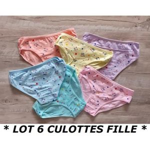 CULOTTE - SLIP LOT 6  - CULOTTE FILLE  Taille 5 / 7 ANS COTON ENFANT BOXER SLIP