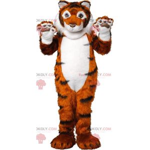 DÉGUISEMENT - PANOPLIE Mascotte de tigre orange noir et blanc doux et poi