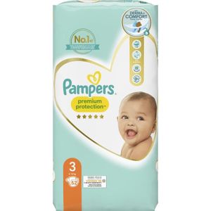COUCHE PAMPERS Premium Protection Taille 3 - 52 Couches