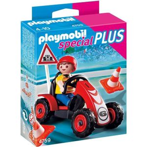 UNIVERS MINIATURE PLAYMOBIL - Enfant avec Kart - 1 personnage - 21 p