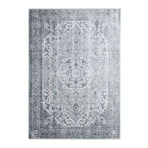 TAPIS DE COULOIR VISCOSE IMPERIALE - Tapis en viscose motif médaillon gris clair 120 x 160 cm