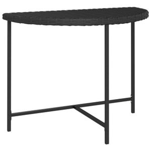 TABLE DE JARDIN  Table de jardin Noir 100x50x75 cm Résine tressée 3