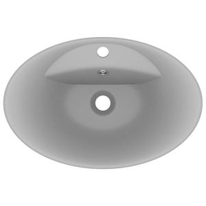 LAVABO - VASQUE FAS Lavabo ovale à trop-plein Gris clair mat 58,5x39 cm Céramique