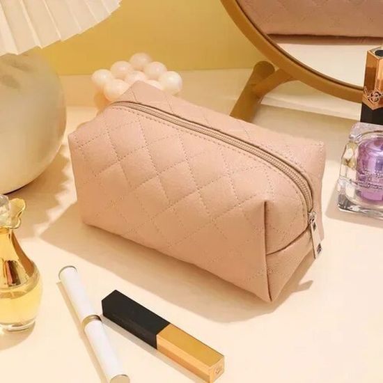 Ensemble De Sacs à Cosmétiques Voyage Nuori - Cuir Vegan Beige & Pochette Transparente