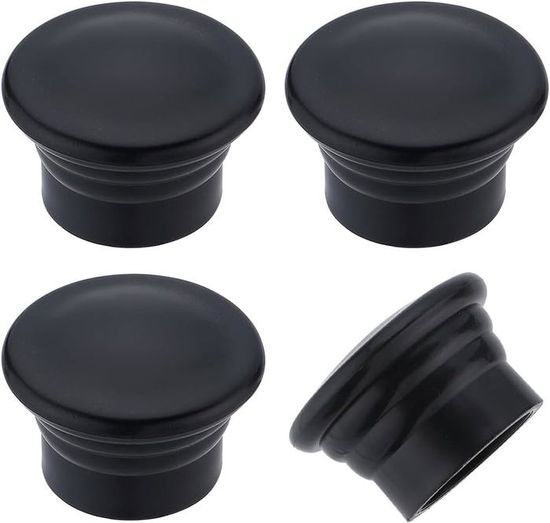 8 Pièces Embouts De Tringle à Rideau Métalliques Noirs - Bouchons Cylindriques Avec Vis, Diamètre 2.2 Cm