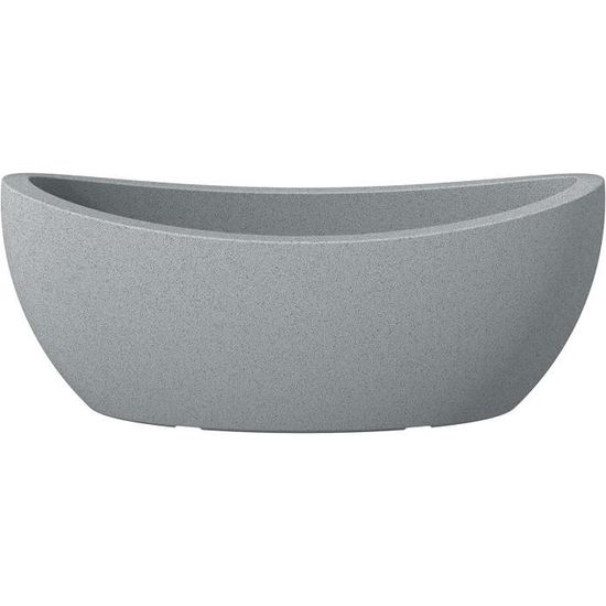 Pot De Fleurs Grand Format Extérieur Jardinière XXL Spetebo 60x60x26cm - Plastique Anthracite Pierre Résistant Intempéries