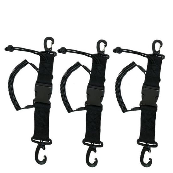 COOLHIYA Cordon De Plongée Rétractable Avec Boucle à Dégagement Rapide - Clip Robuste Pour Caméra, Lampe Et Outils Sous-Marins