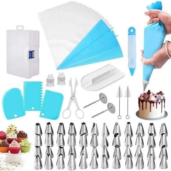 Kit Accessoires Pâtisserie 207 Pièces - Plateau Rotatif + Outils Décoration Gâteaux Vert