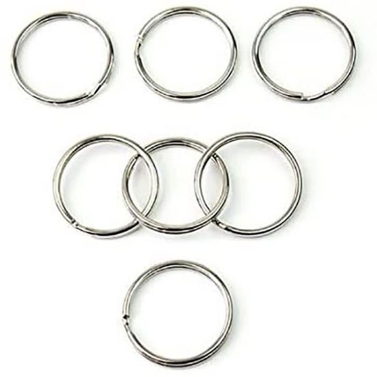 Lot De 50 Anneaux Porte-clés Métal 30mm - Argenté - Pour Clés, Bricolage, Organisation