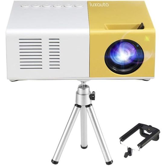 Mini Projecteur, 3000 Lumens 1080P Full HD Supporté Portable Vidéoprojecteur, Multimédia Cinéma Maison LED Rétroprojecteur, HDM A111