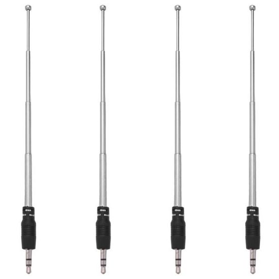 Antenne intérieure,Antenne Radio FM télescopique à 4 Sections 3.5Mm pour téléphone portable