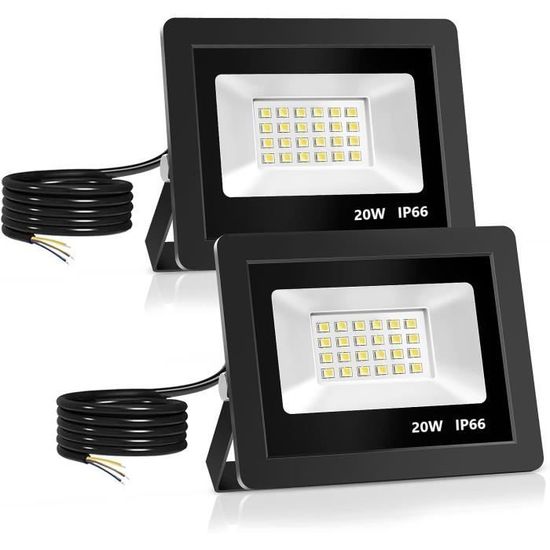 2 Projecteurs LED Extérieur Yexati 50W 4000LM - IP66 Étanche 5000K Blanc Froid