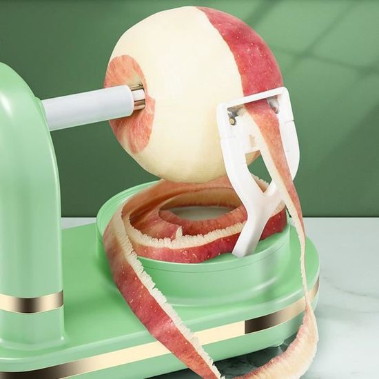 Éplucheur électrique de pomme de terre, coupeur multifonctionnel automatique de rotation de fruits et légumes Machine électrique automatique d'épluchage de fruit Éplucheuse Machine(blanc